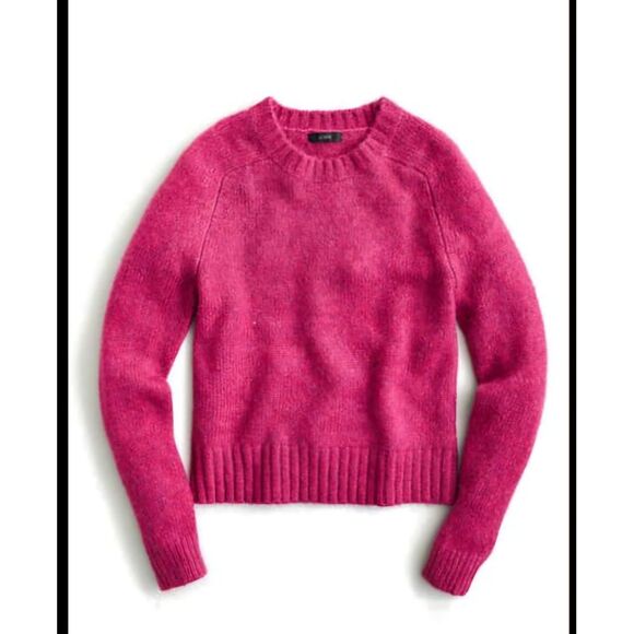 J. Crew Alpaca Blend Crew Neck Pullover Sweater in Fuchsia Multi‎ Heather sz S - Picture 6 of 6